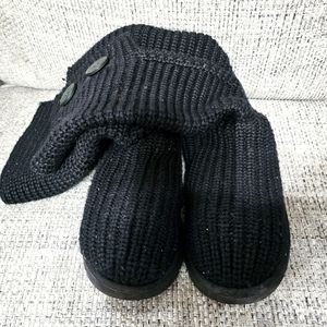 UGG Black Classic Cardy Sweater Boots Size 6